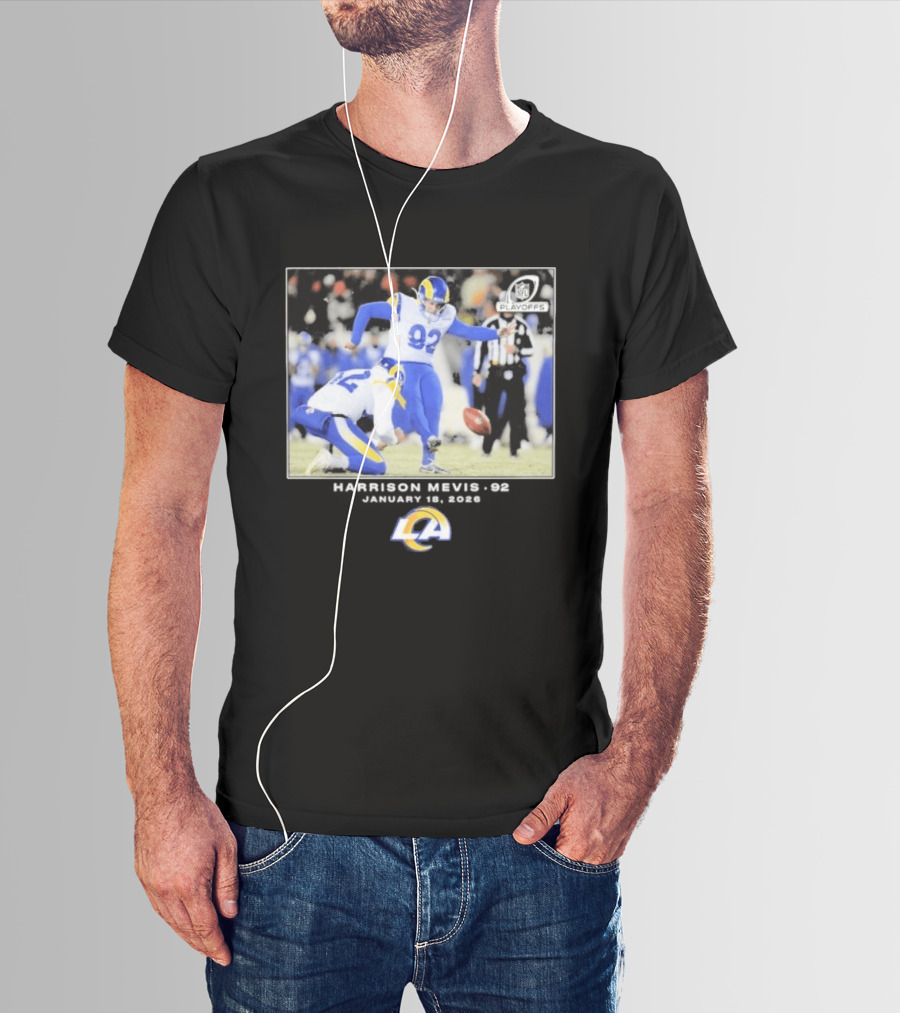Harrison Mevis Los Angeles Rams NFL Playoffs Kick 92 T-Shirt