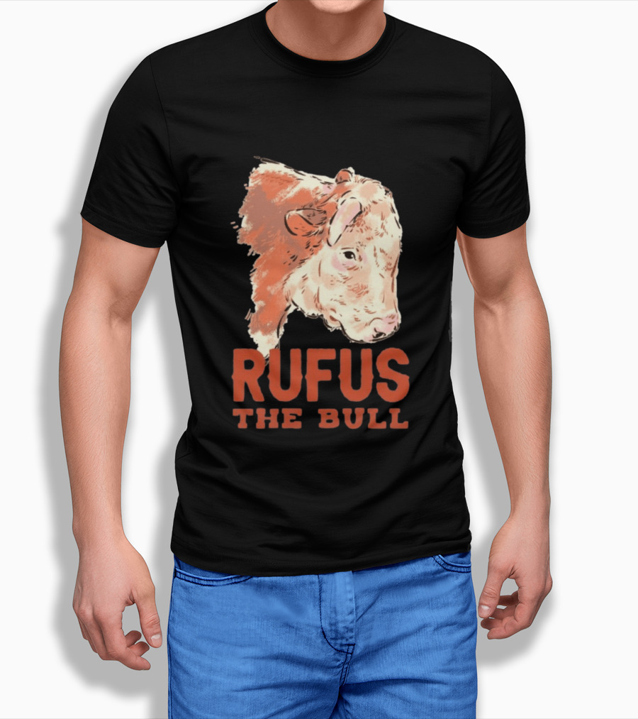 Rufus The Bull Cow Retro Style Rustic T-Shirt