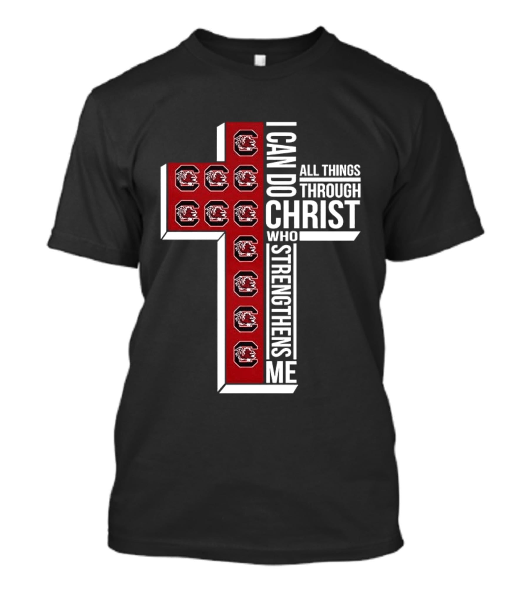 South Carolina Gamecocks I Can Do All Things Through Christ Who Strengthens Me Christian Cross T-Shirt