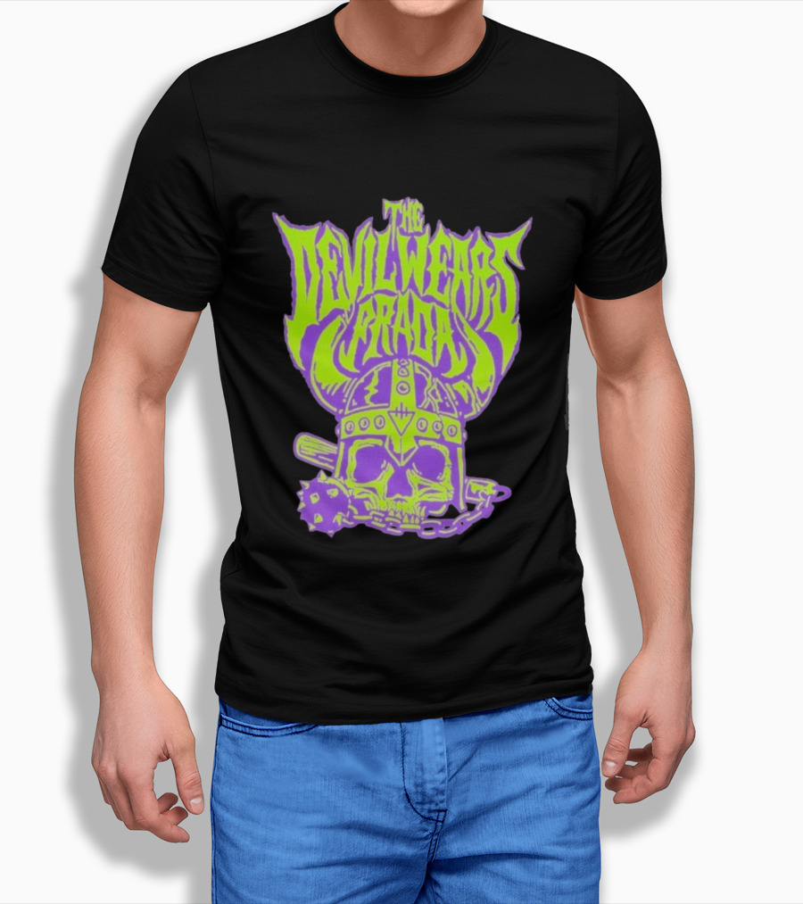 The Devil Wears Prada Viking Skull With Mace And Chain T-Shirt