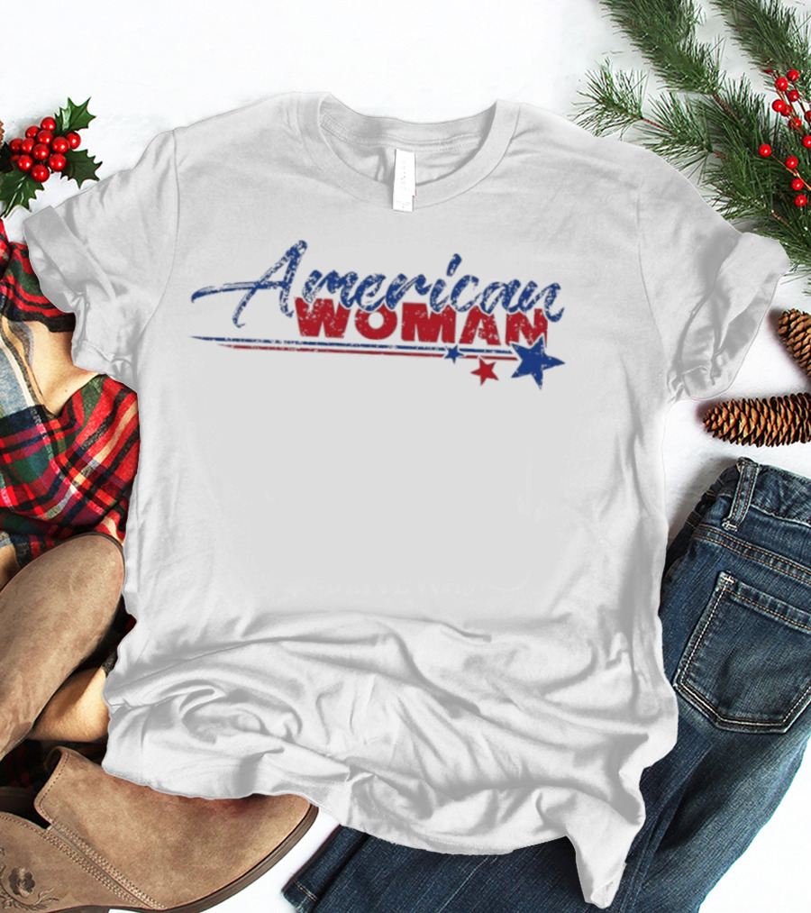 American Woman Stars And Stripes Red Blue T-Shirt