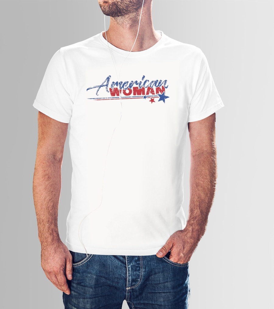 American Woman Stars And Stripes Red Blue T-Shirt