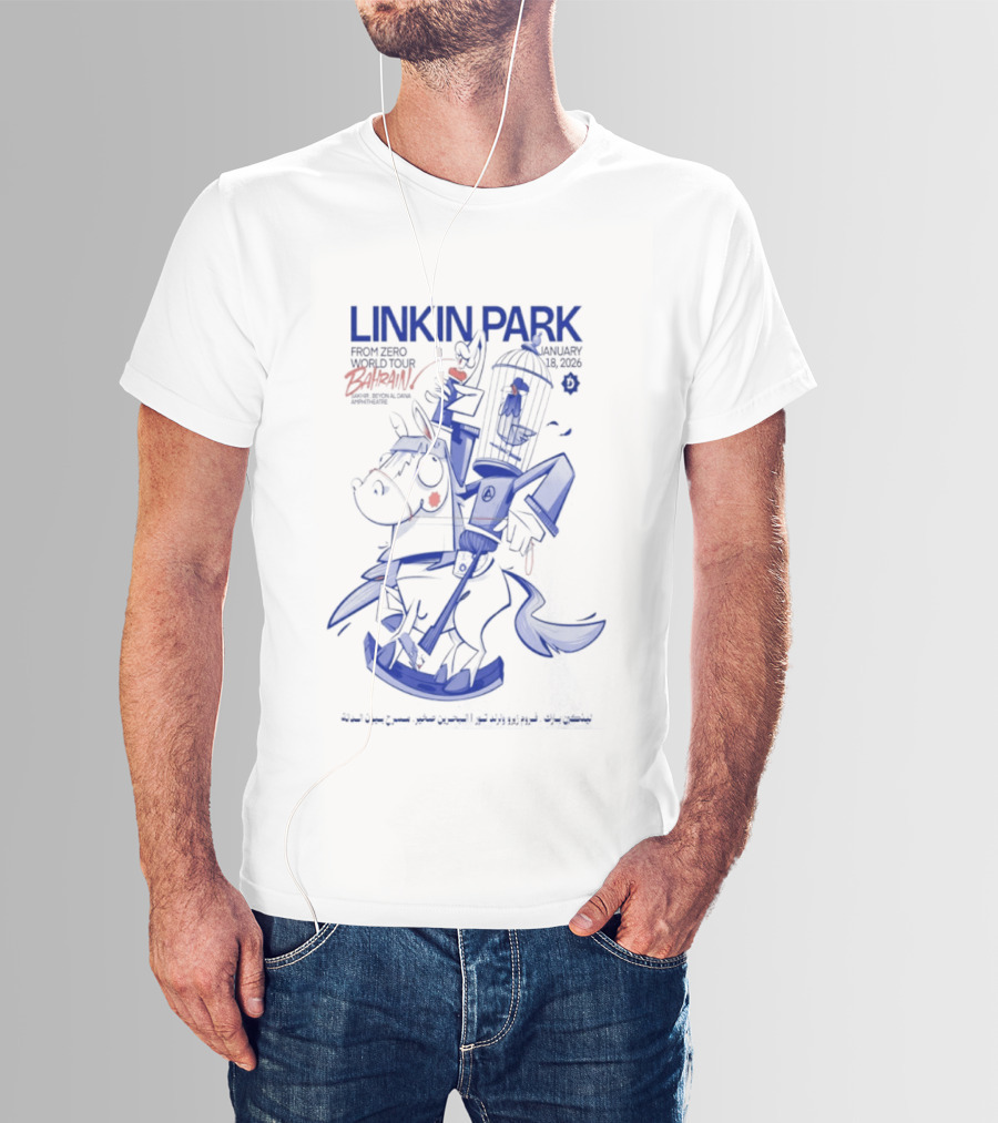 Linkin Park Road To Revolution Bahrain Tour Jan 18 2026 Signed T-Shirt