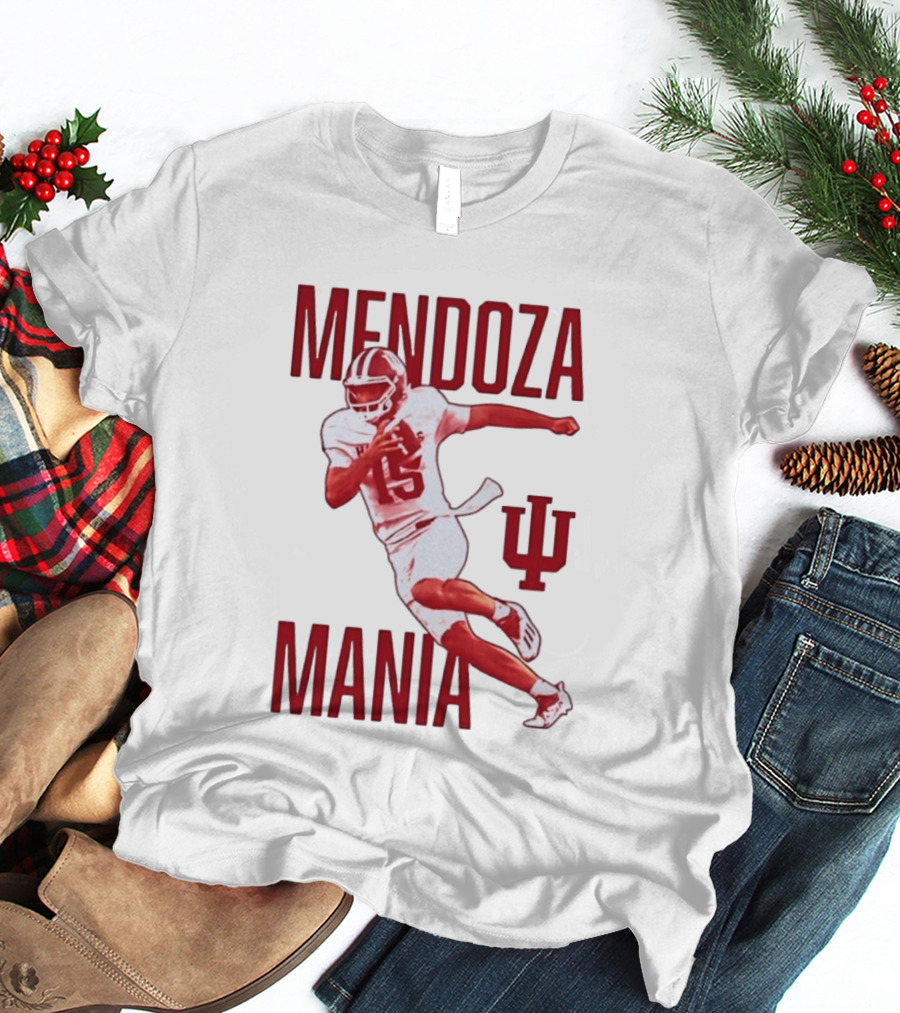 Mendoza Mania Indiana Hoosiers Football Player Action Icon IU T-Shirt