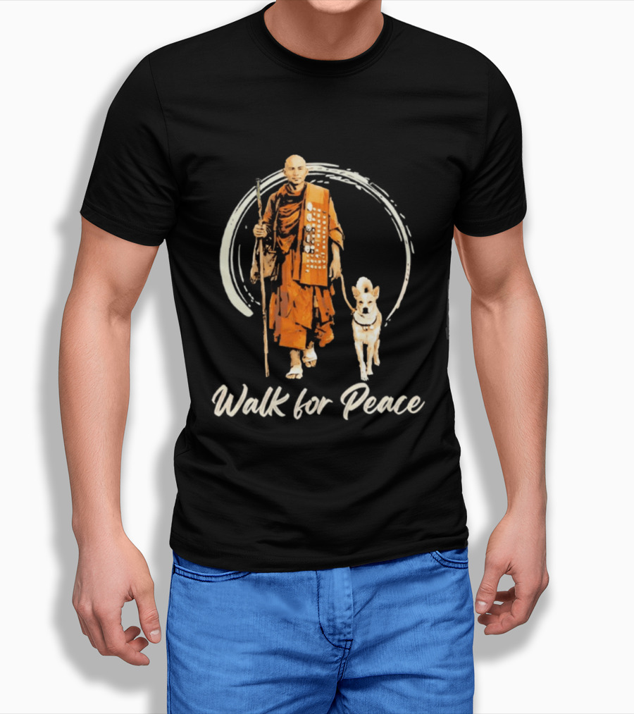 Walk For Peace Aloka With Monk And Dog T-Shirt