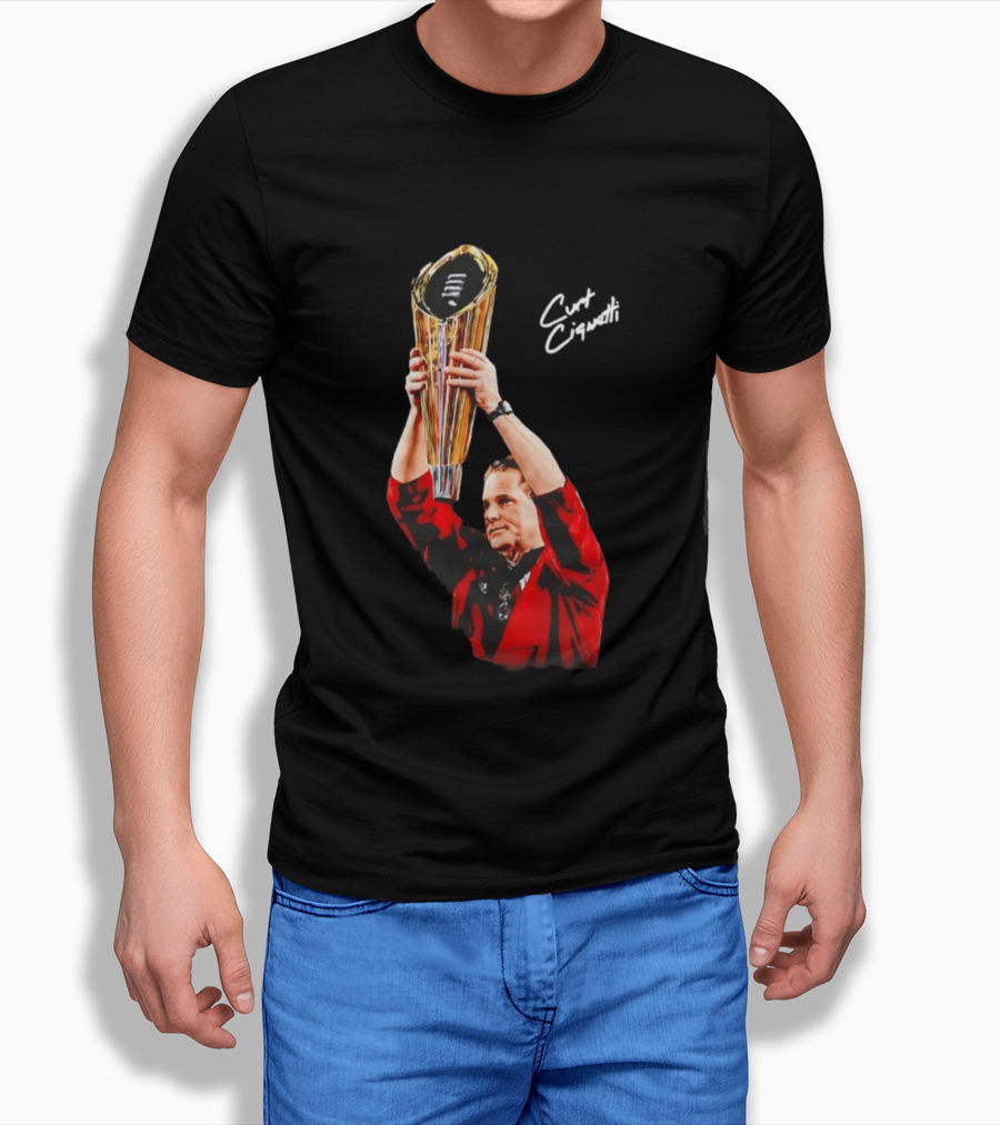 Curt Cignetti Trophy Hoist Indiana Hoosiers Coaching Legend T-Shirt