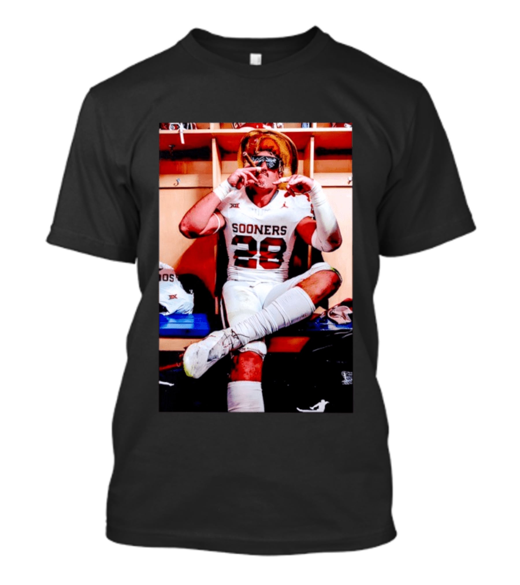 Sooners Football Danny Stutsman Cigar Celebration Locker Room 28 T-Shirt