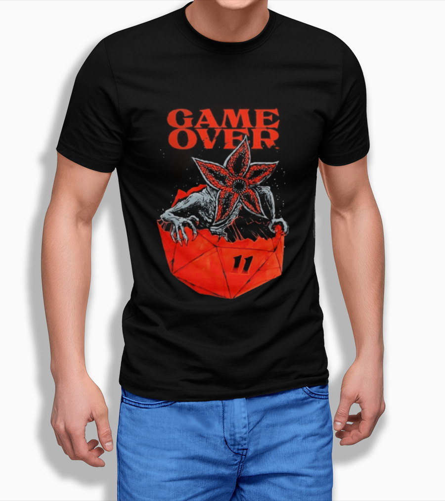 Game Over Stranger Things Demogorgon Eleven Dice T-Shirt