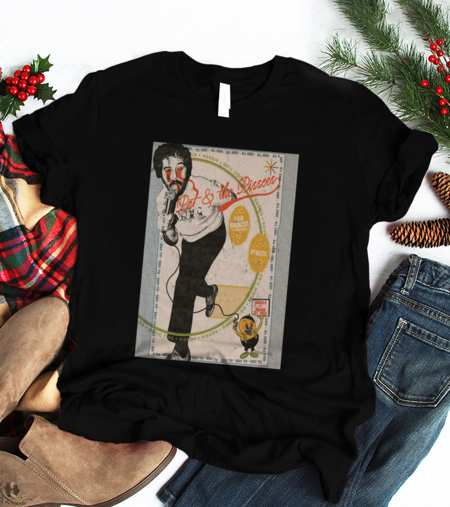Pat & The Pissers Dan Spencer Struck March 2 All Ages Square Cat Vinyl Concert T-Shirt