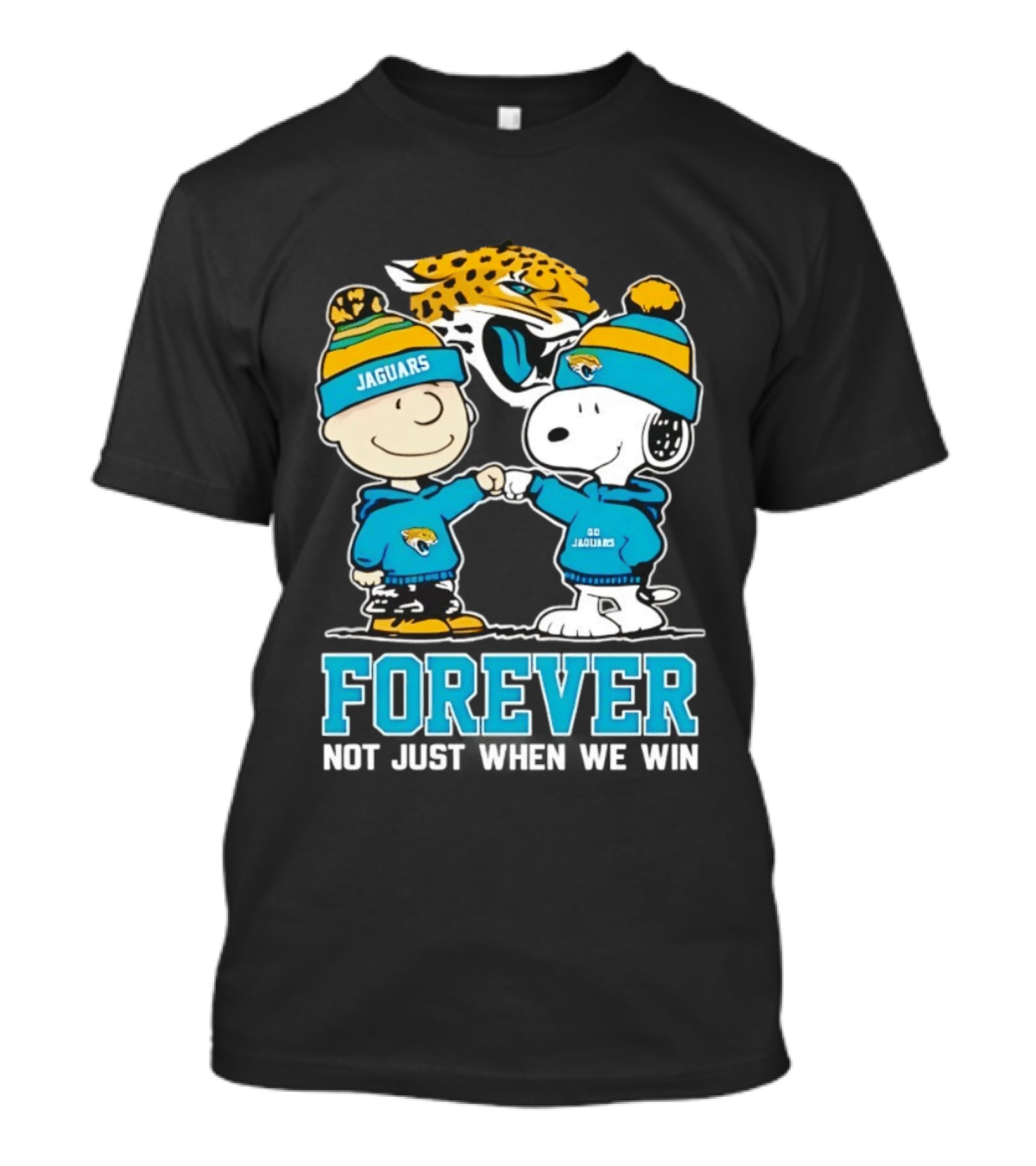 Charlie Brown Snoopy Jaguars Forever Not Just When We Win T-Shirt