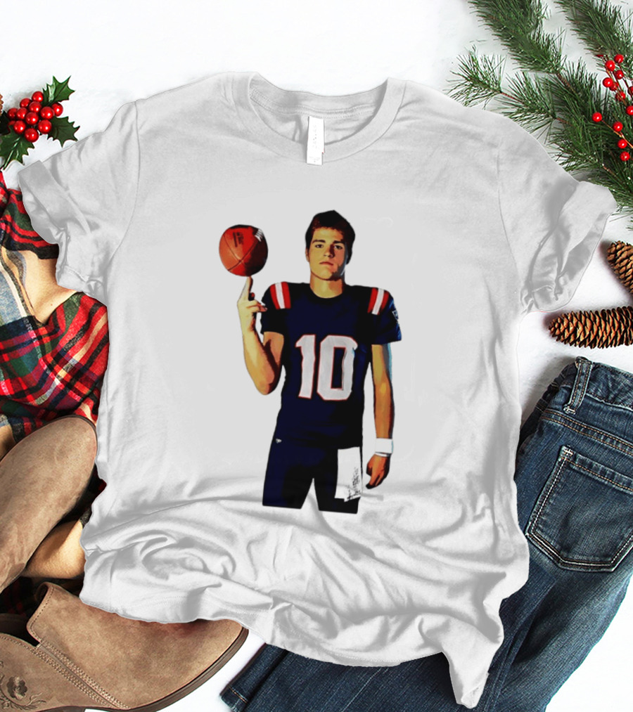 Drake Maye M.N.E.G.A. New England Patriots Football 10 T-Shirt