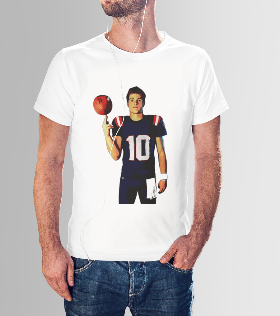 Drake Maye M.N.E.G.A. New England Patriots Football 10 T-Shirt