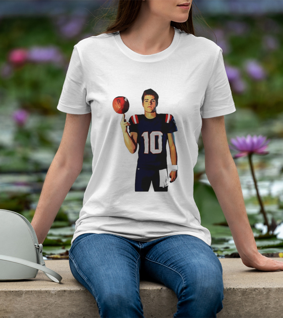 Drake Maye M.N.E.G.A. New England Patriots Football 10 T-Shirt