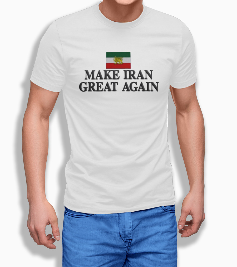 Make Iran Great Again Embroidered Flag Lion T-Shirt