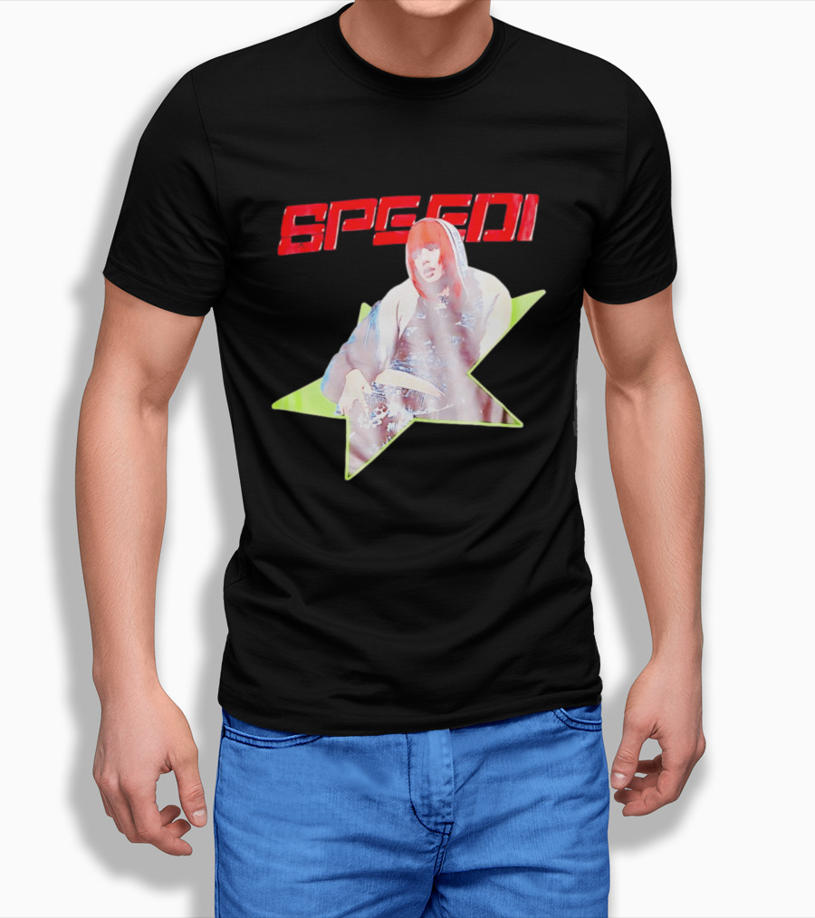 Lisa X AlterEgo Speedi Red Text Star T-Shirt