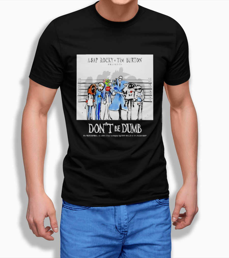 ASAP Rocky Tim Burton Presents Don't Be Dumb Shot Characters T-Shirt