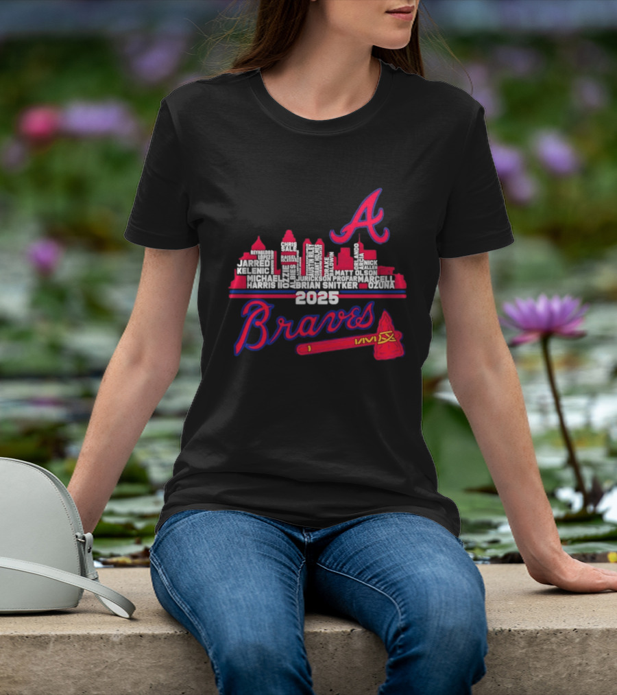 Atlanta Braves Players City Skyline 2025 T-Shirt