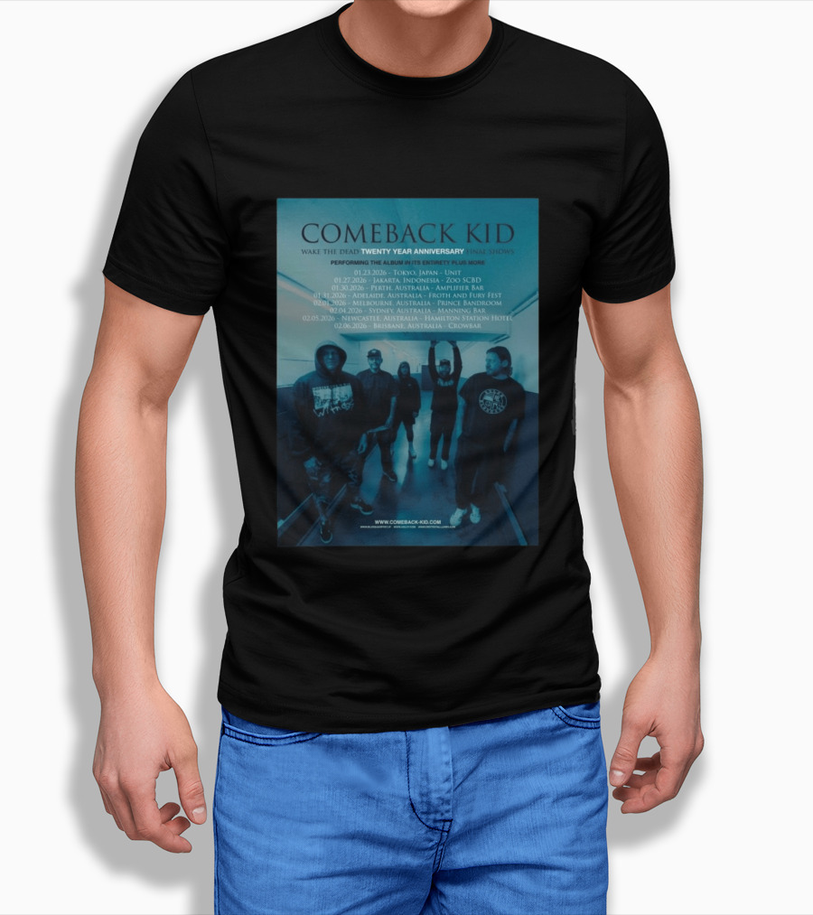 Comeback Kid Wake The Dead Twenty Year Anniversary Asia Australia Tour 2026 Dates T-Shirt