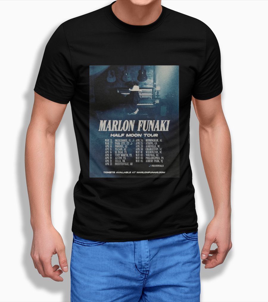 Marlon Funaki Half Moon Tour 2026 Dates Cities And Ticket Info T-Shirt
