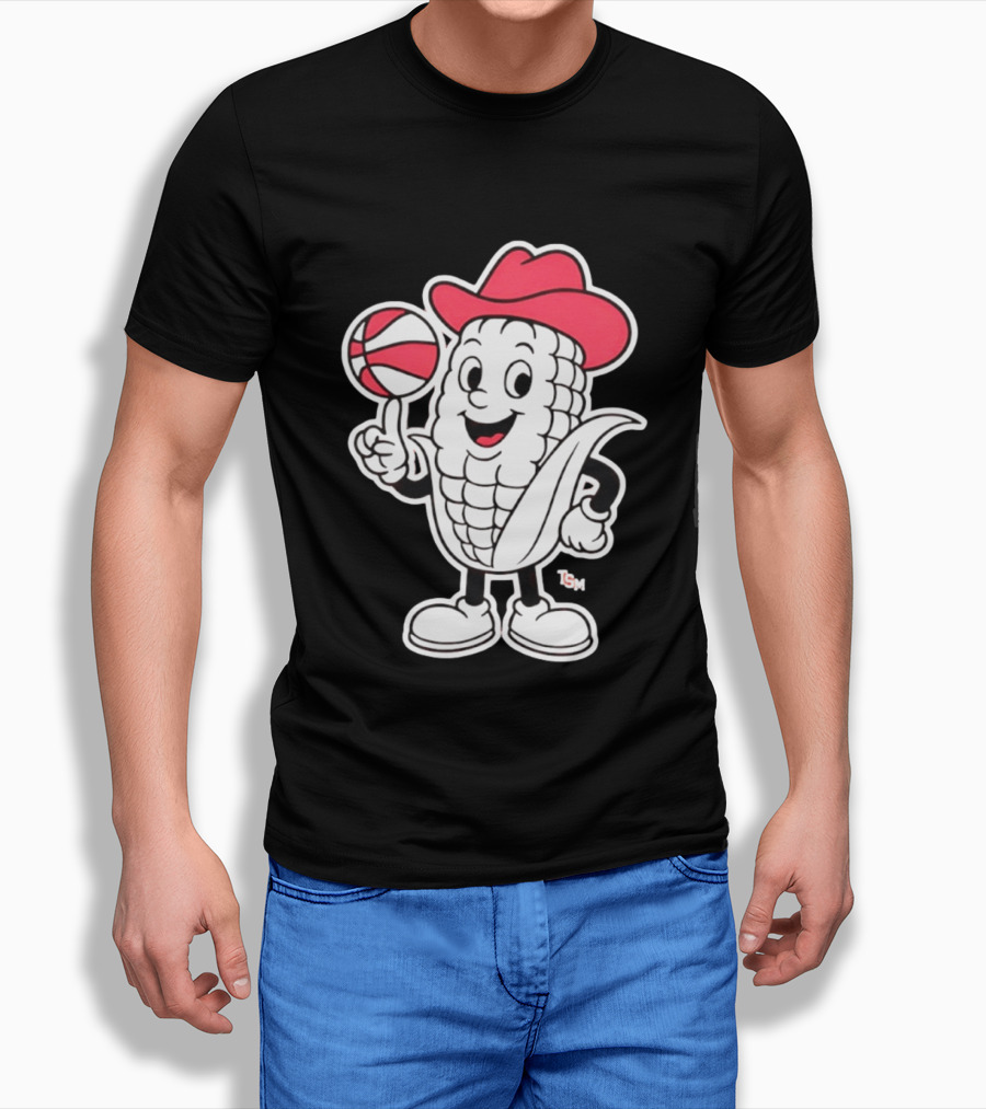 Nebraska Cornhuskers Cowboy Corn Basketball Playful T-Shirt