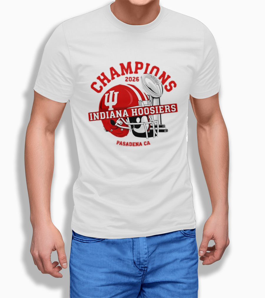 Indiana Hoosiers 2026 Champions Helmet Trophy Football Victory T-Shirt