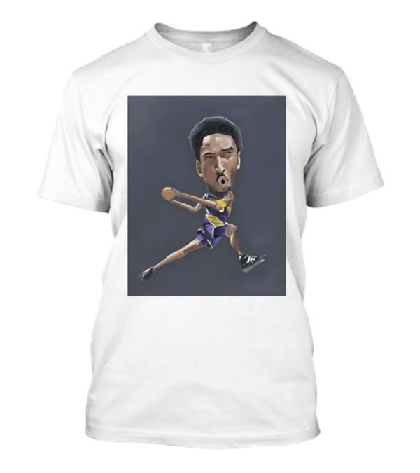 Kobe Bryant Caricature In Lakers Basketball Jersey T-Shirt