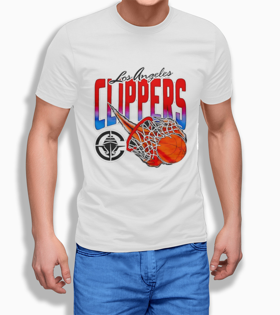 Los Angeles Clippers Basketball Flaming Hoop T-Shirt