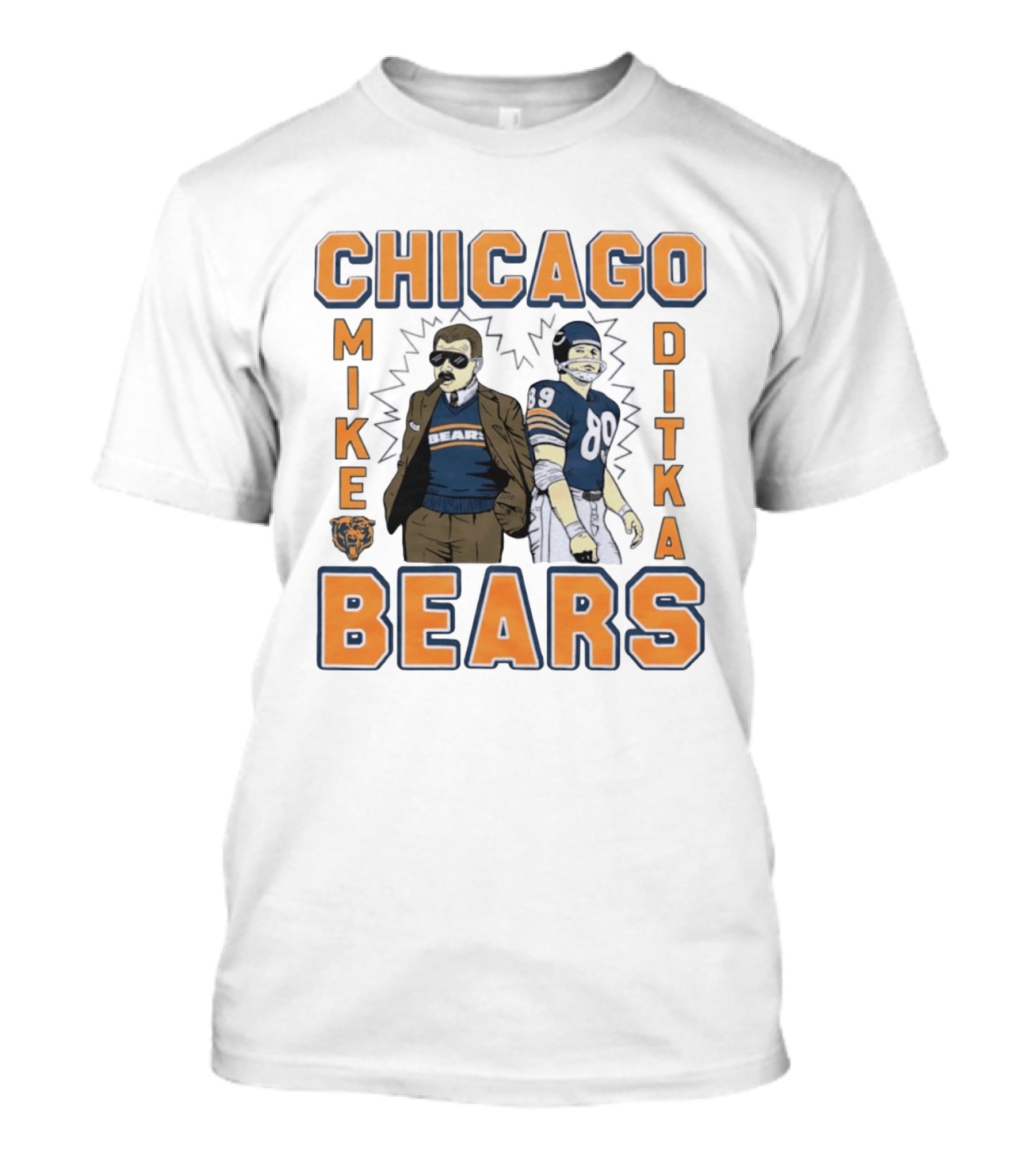 Mike Ditka Chicago Bears Retro Style Smoking Cigar T-Shirt