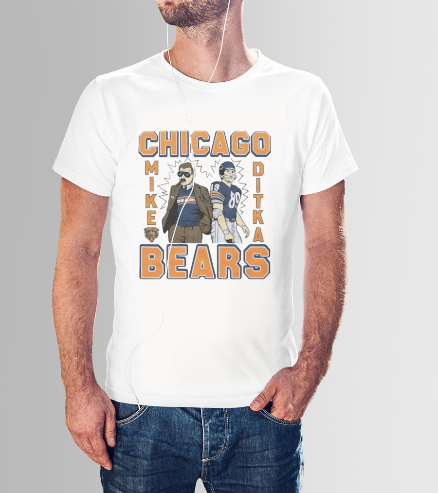 Mike Ditka Chicago Bears Retro Style Smoking Cigar T-Shirt