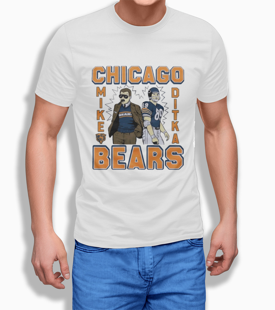 Mike Ditka Chicago Bears Retro Style Smoking Cigar T-Shirt