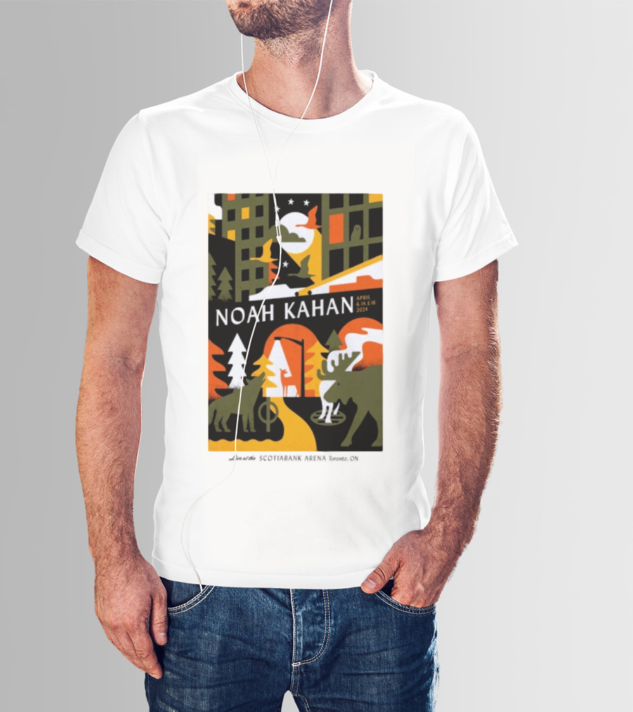 Noah Kahan April 6 14 16 2024 Toronto Wildlife Cityscape T-Shirt