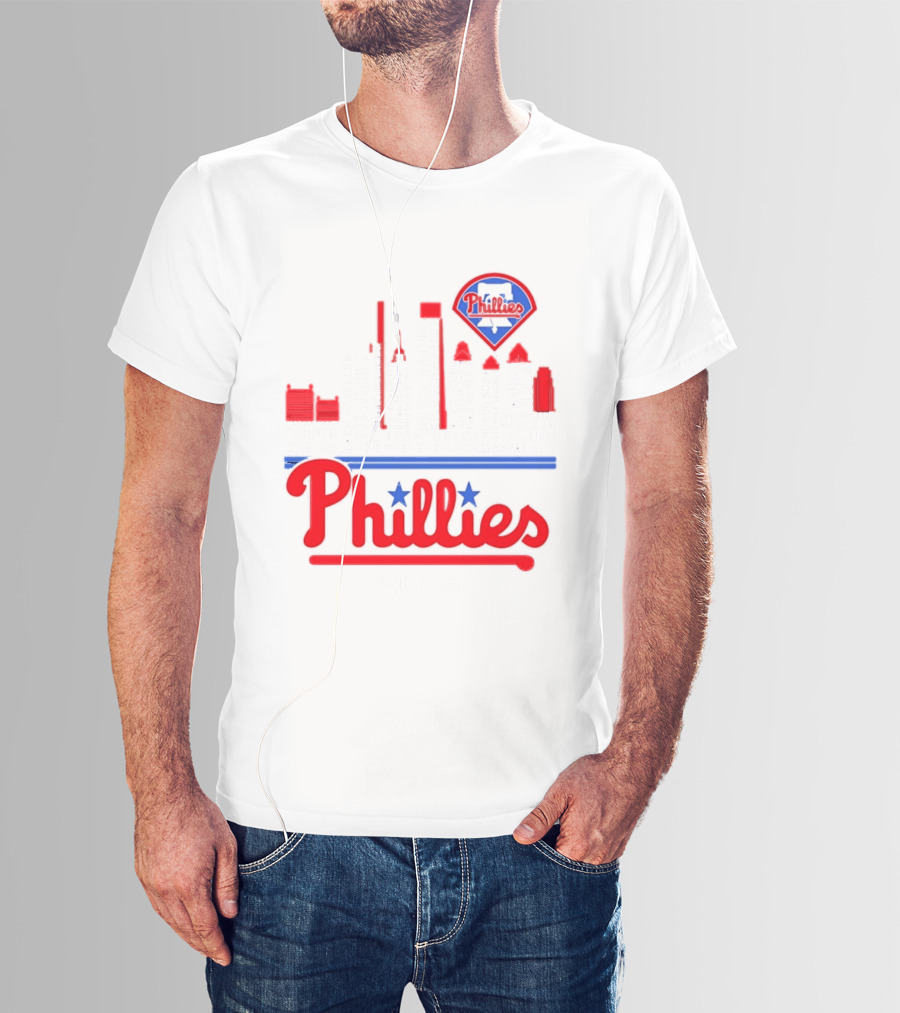 Philadelphia Phillies 2025 City Skyline And Players Names T-Shirt