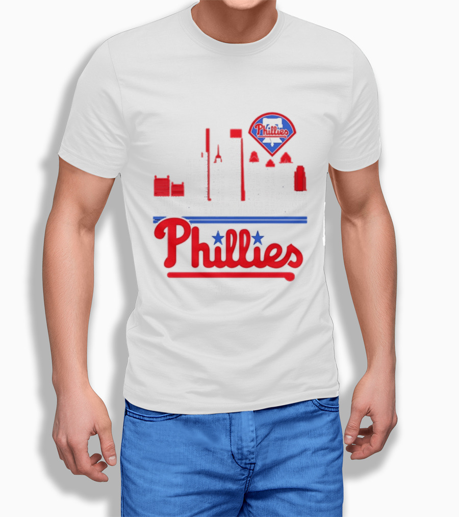 Philadelphia Phillies 2025 City Skyline And Players Names T-Shirt