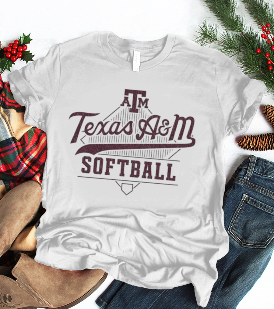 Texas A&M Softball Home Plate Script T-Shirt