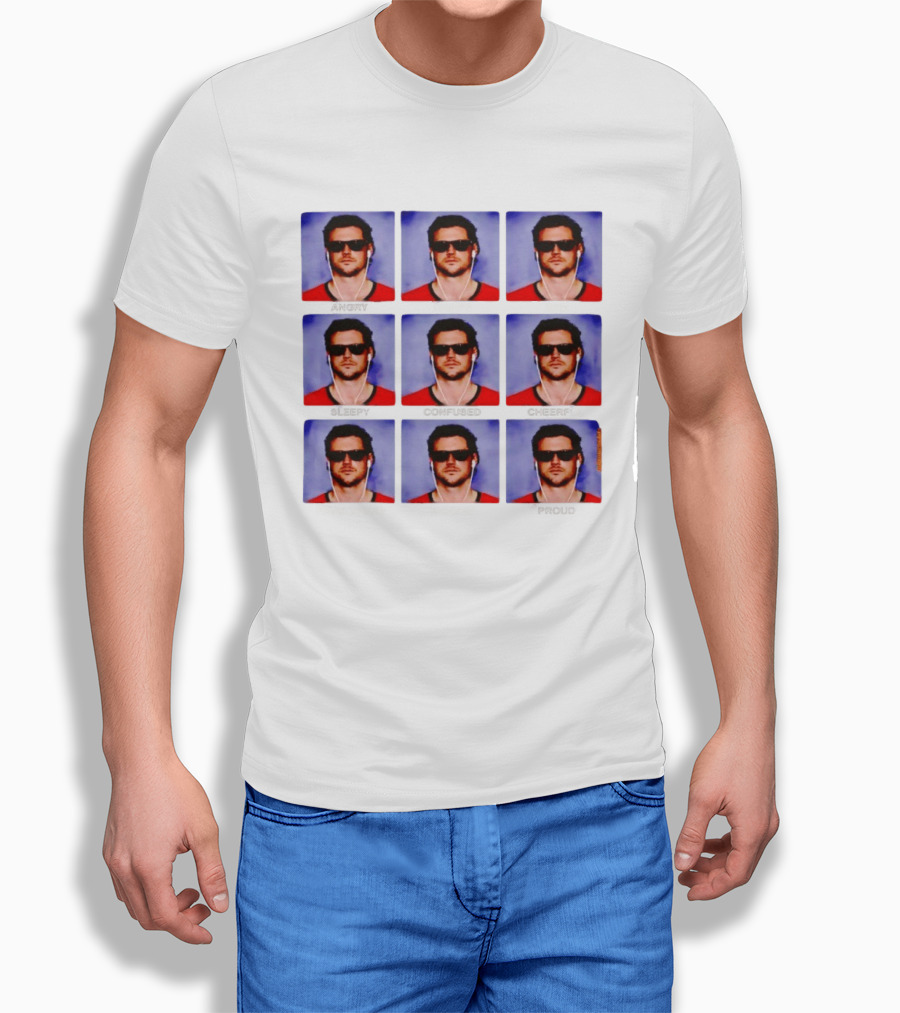 The Emotions Of Jarrett Stidham Angry Happy Sad Sleepy Confused Cheerful Frustrated Excited Proud T-Shirt