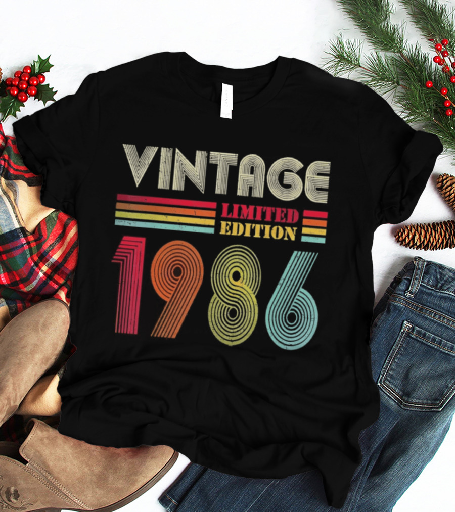 Vintage 1986 Limited Edition 40th Birthday Men Women 40 Years Old T-Shirt