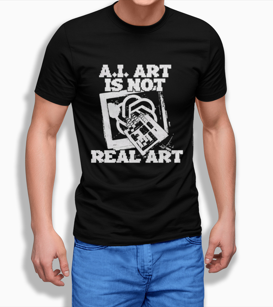 A.I. Art Is Not Real Art Keyboard T-Shirt