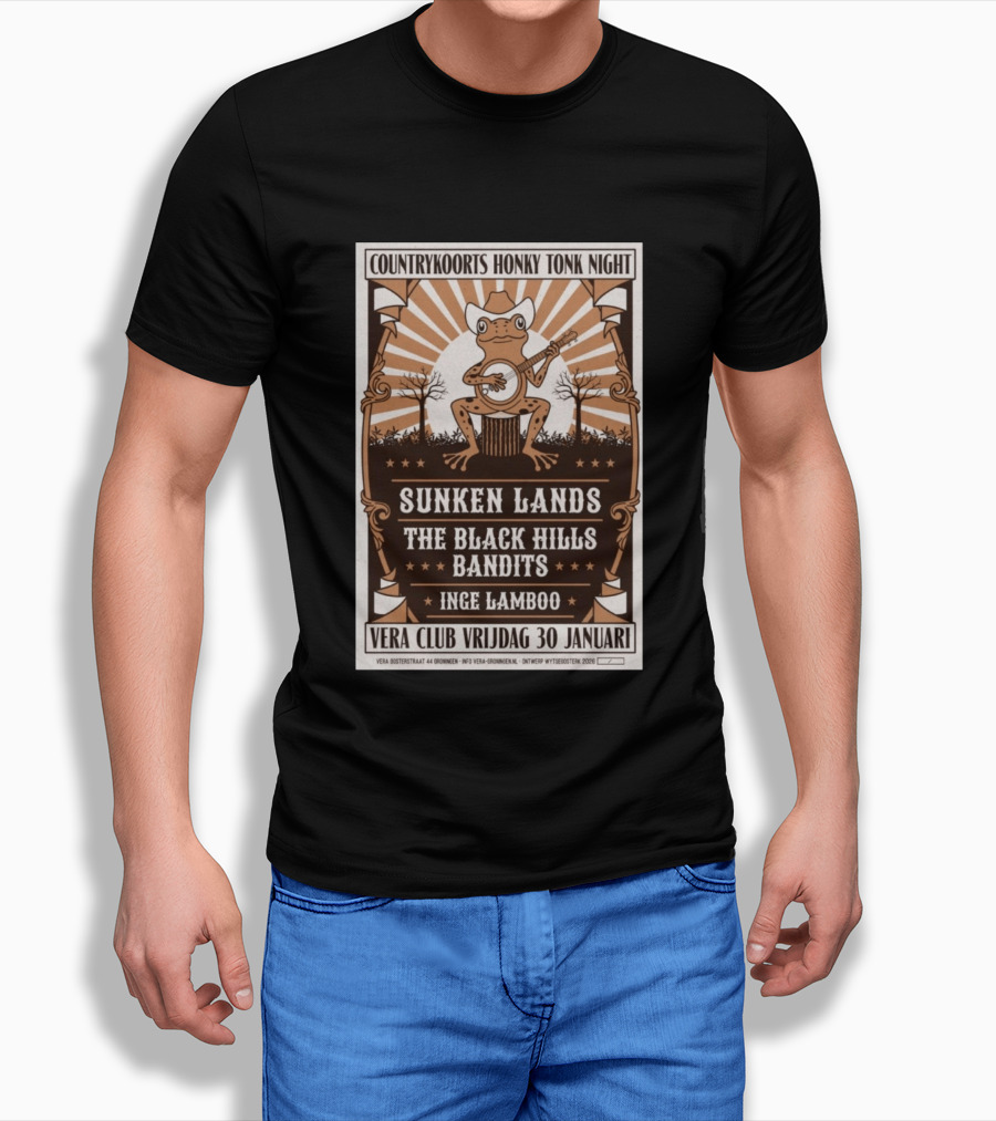 Countrykoorts Honky Tonk Night Sunken Lands Black Hills Bandits Inge Lamboo Vera Club Friday 30 Januari 2026 T-Shirt