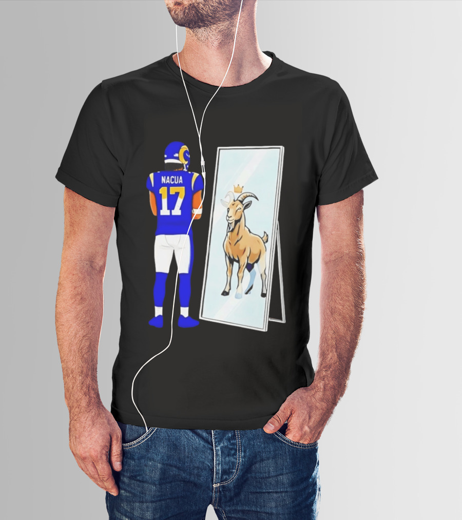 Puka Nacua 17 Los Angeles Rams Mirror Goat Crown T-Shirt