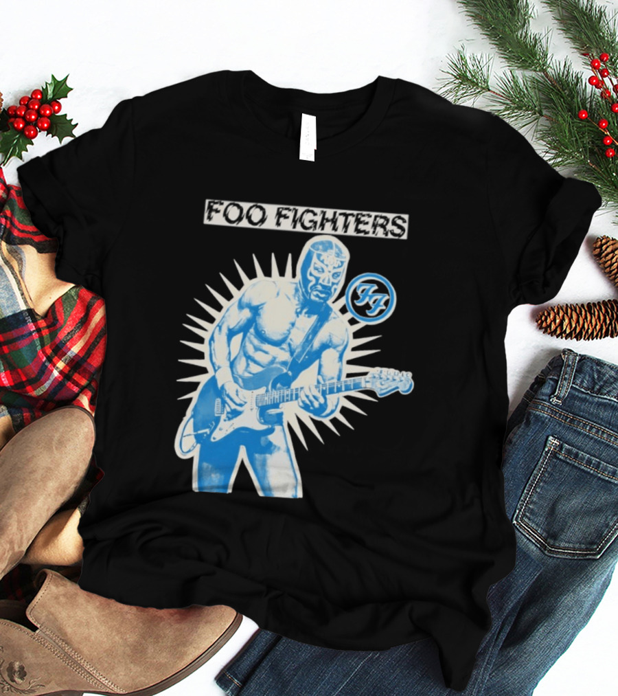 Foo Fighters 2026 Tasmania Lucha Libre Masked Guitarist Iconic FF T-Shirt