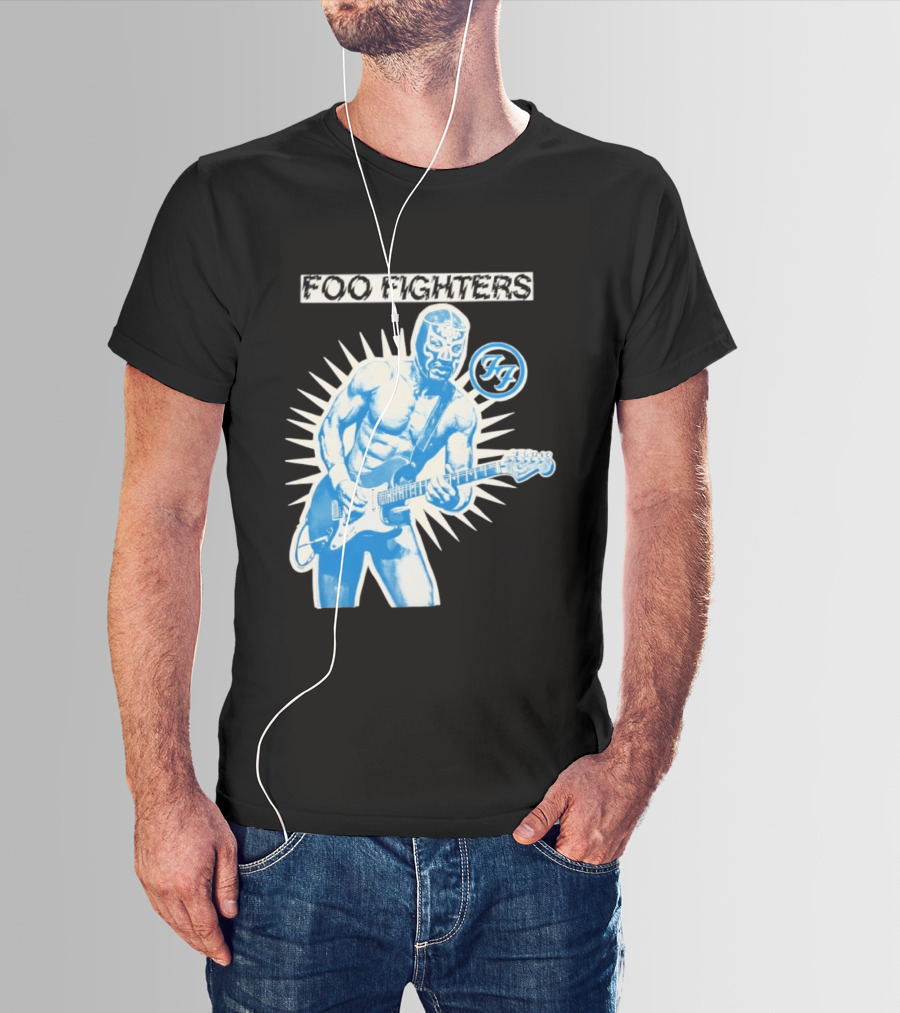 Foo Fighters 2026 Tasmania Lucha Libre Masked Guitarist Iconic FF T-Shirt