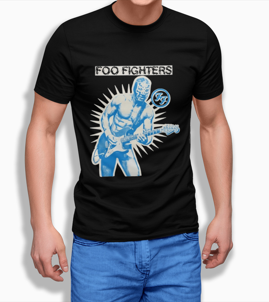Foo Fighters 2026 Tasmania Lucha Libre Masked Guitarist Iconic FF T-Shirt