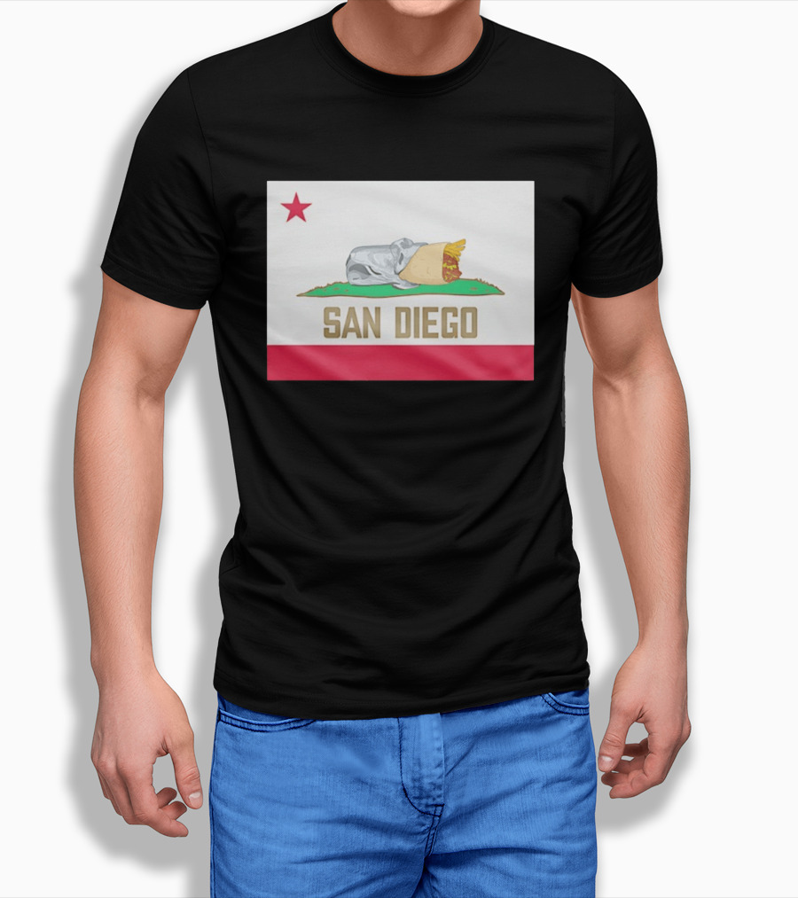 San Diego Padres Burrito California Flag T-Shirt