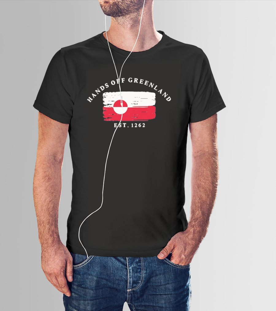 Hands Off Greenland Flag Est 1262 T-Shirt