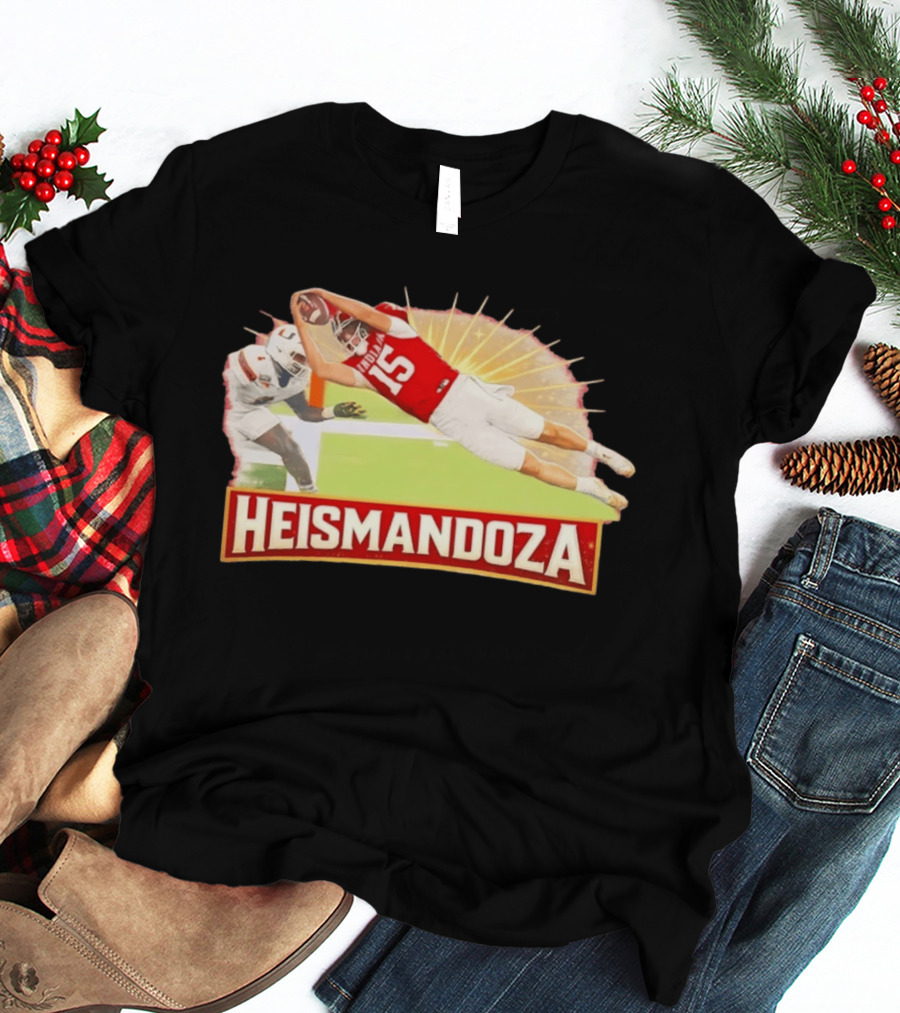 Heismandoza Superhero Fernando Fanatics IU Football Indiana Mendoza 15 T-Shirt