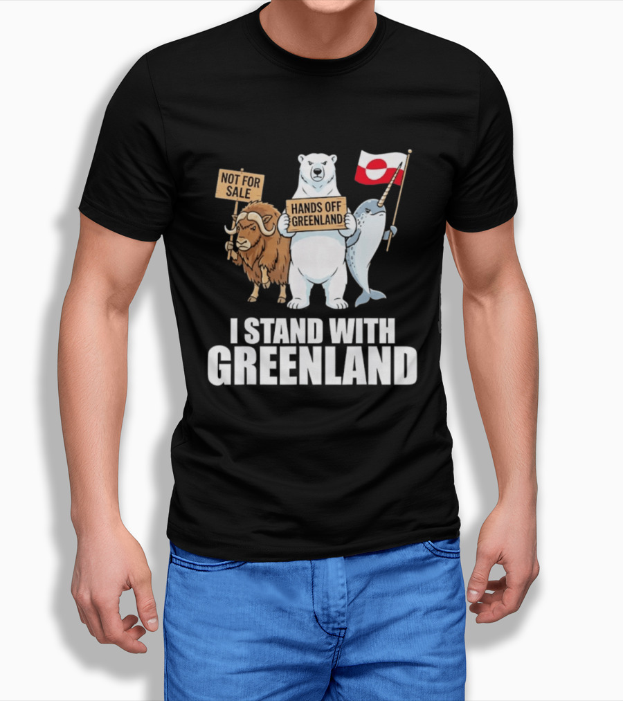 I Stand With Greenland Hands Off Greenland Not For Sale Flag Support Greenlanders T-Shirt