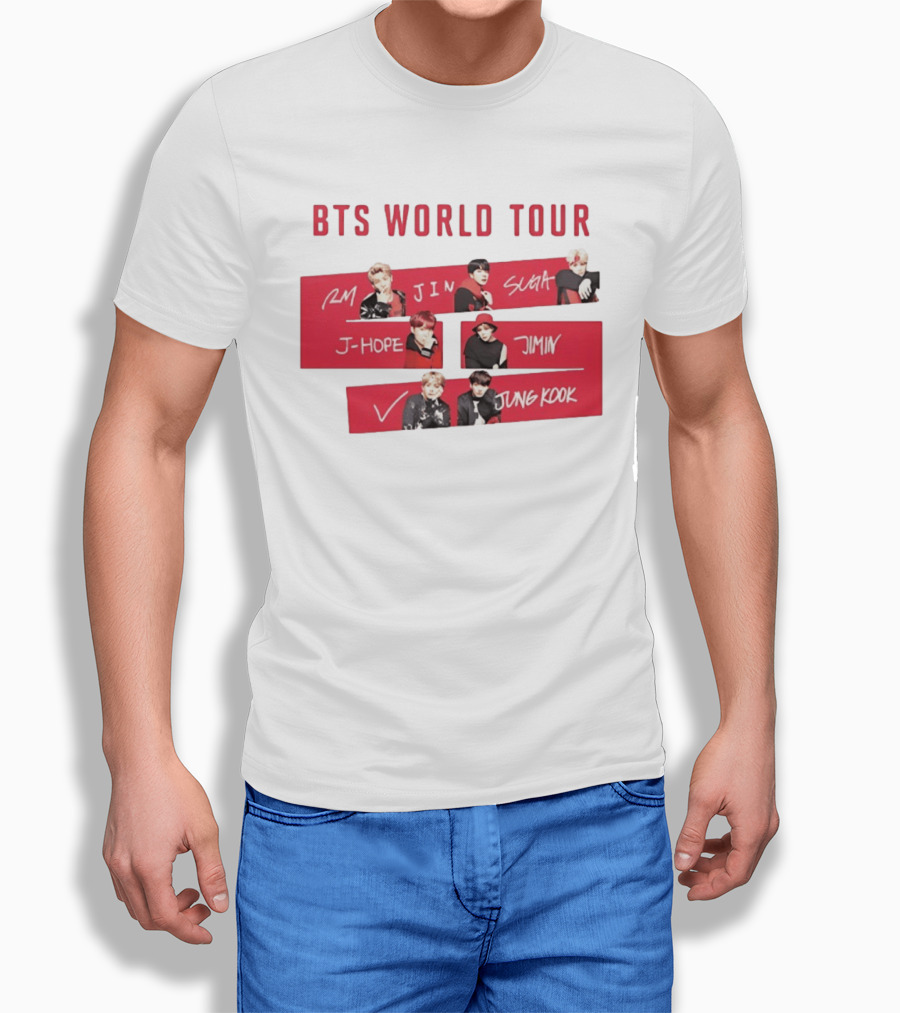 BTS World Tour RM Jin Suga J Hope Jimin V Jungkook T-Shirt