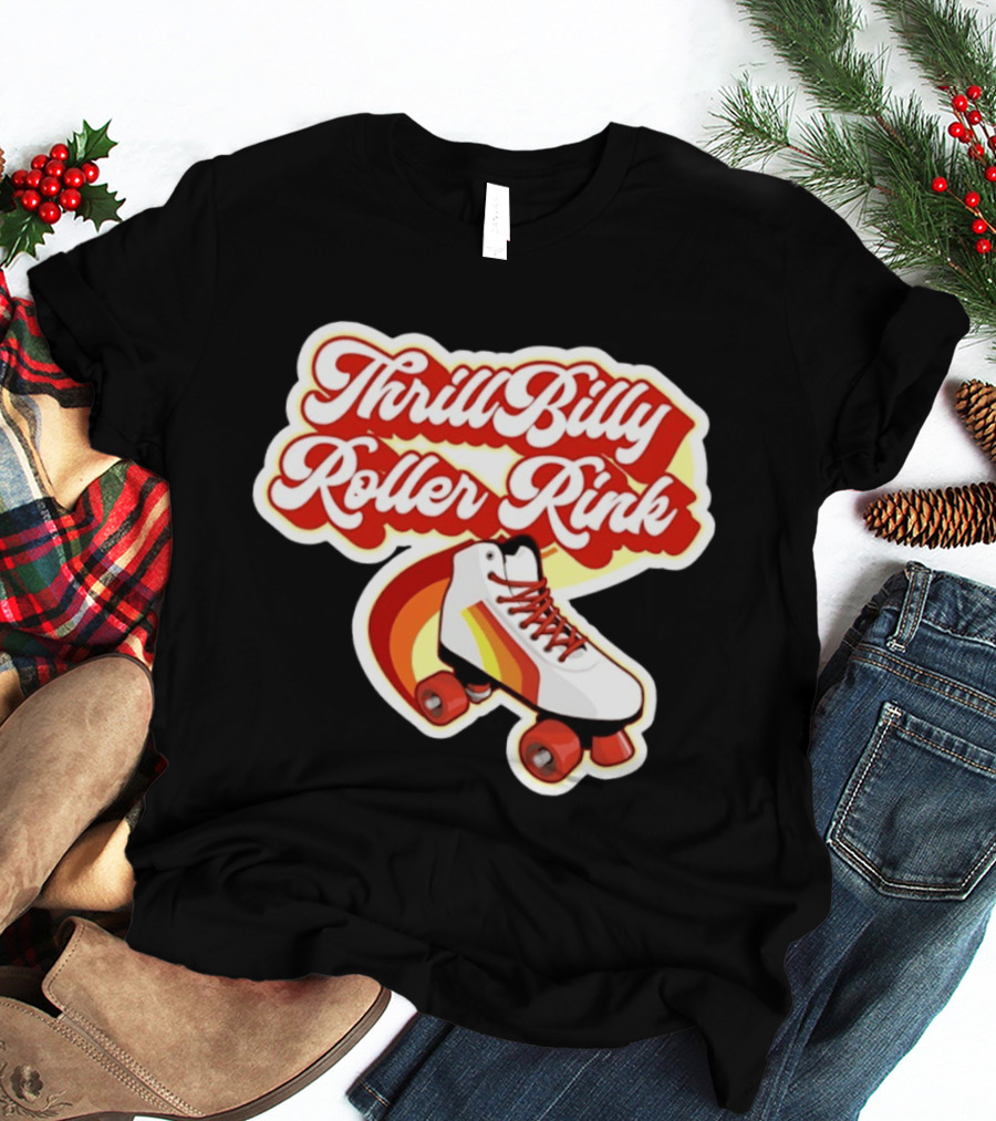 Thrill Billy Roller Rink Vintage Skate White Red Yellow T-Shirt