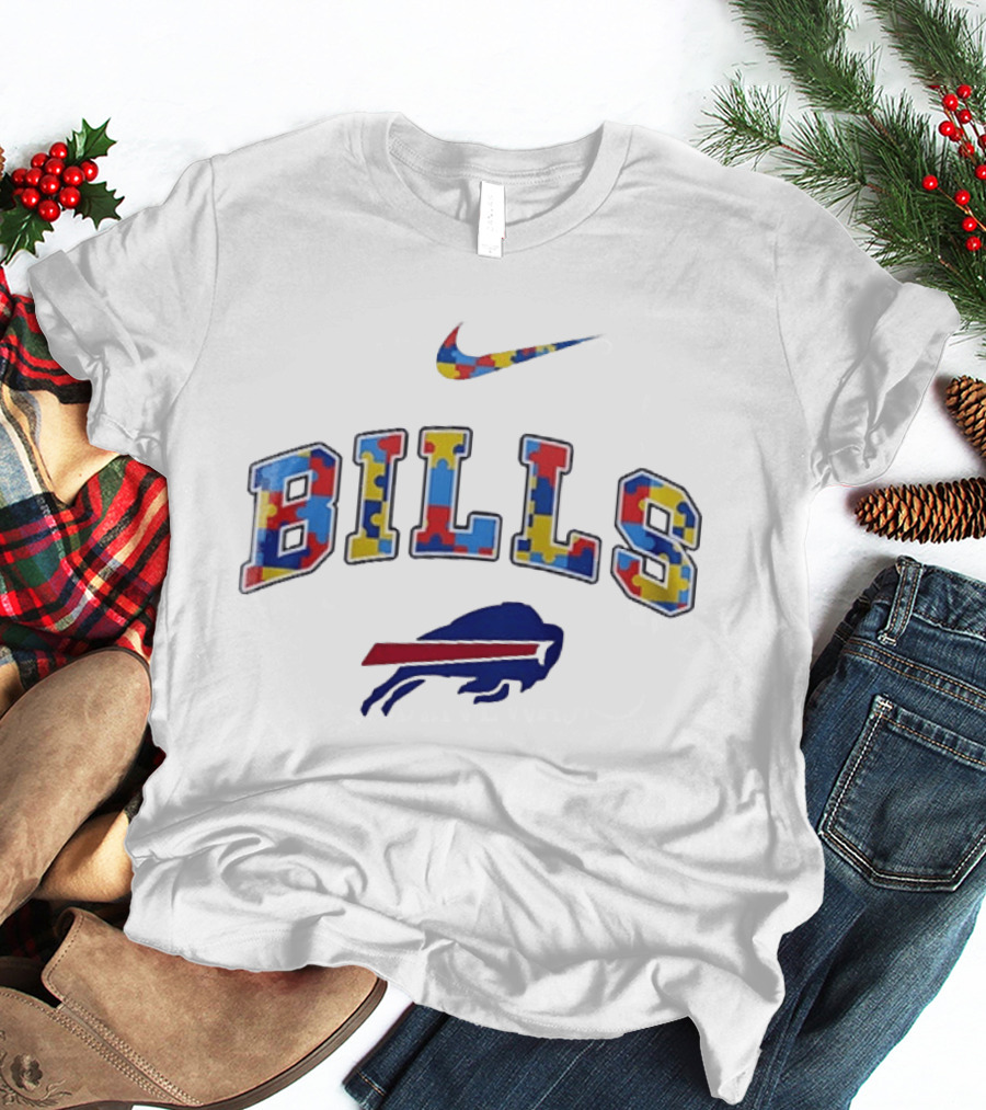 Buffalo Bills Puzzle Pattern Autism Awareness Accept Understand Love T-Shirt