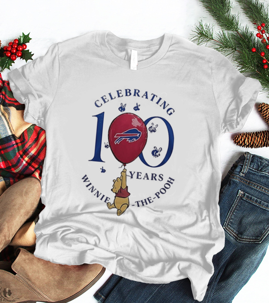 Buffalo Bills Winnie The Pooh 100 Years Anniversary Balloon Celebration T-Shirt